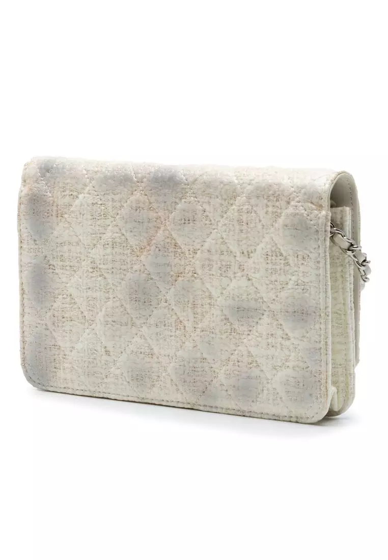 Pre-Loved Chanel Cc Coated Tweed Wallet On Chain