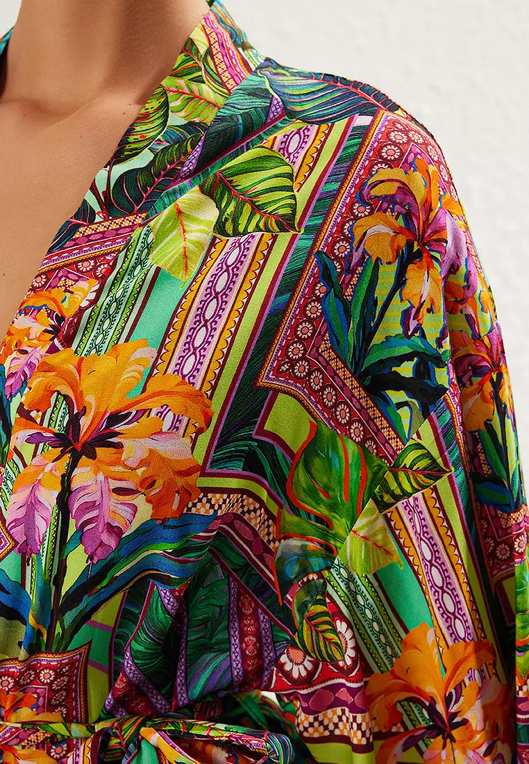 迷你梭織沙灘和服