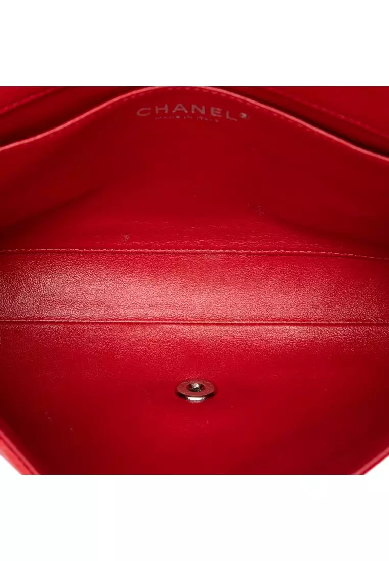 Pre-Loved Chanel Cc Quilted Caviar Flap Clutch With Chain