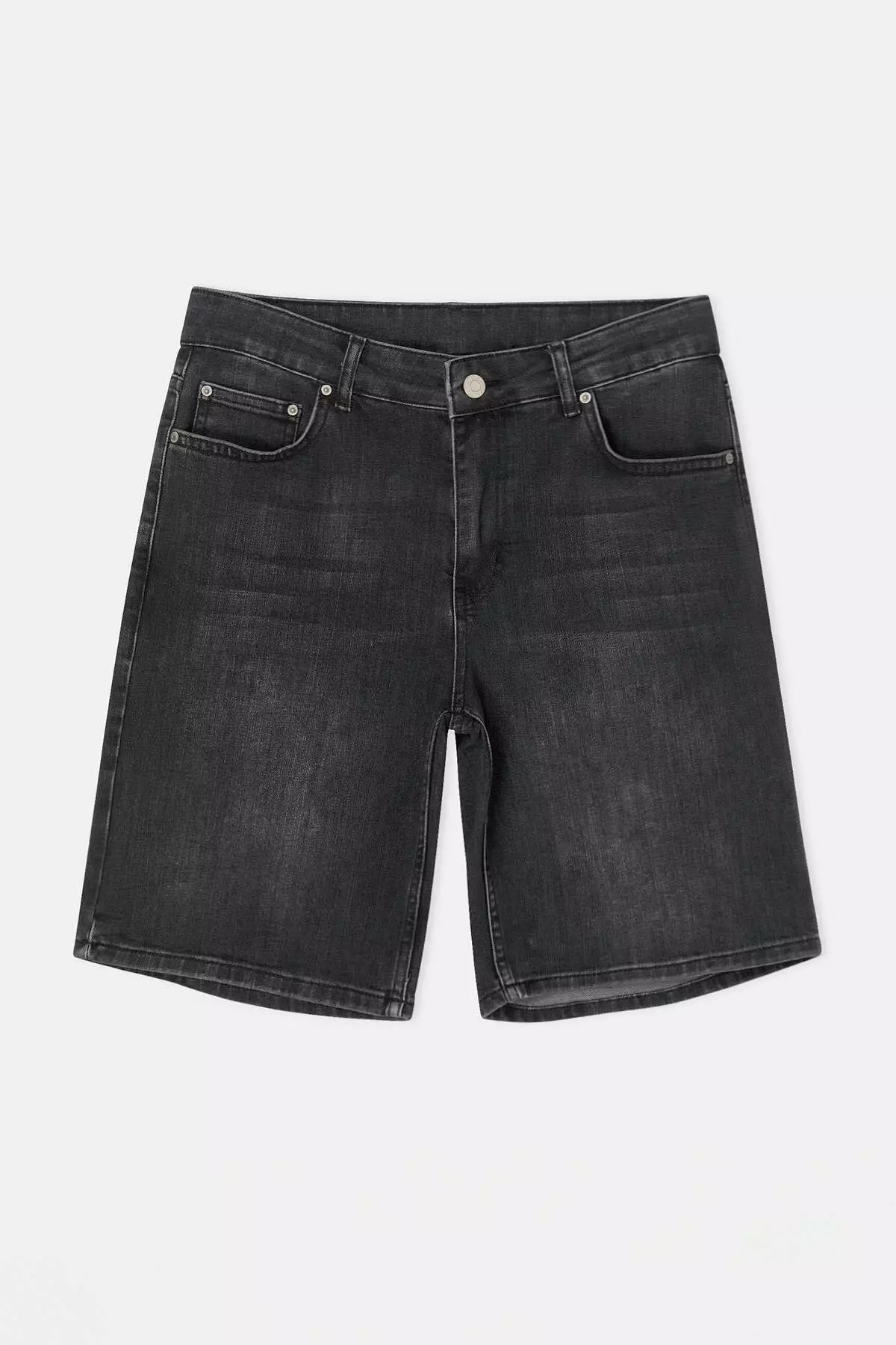 Black Regular Fit Pipe Leg Flexible Men'S Denim Shorts & Bermuda Tmnss26Sr00033
