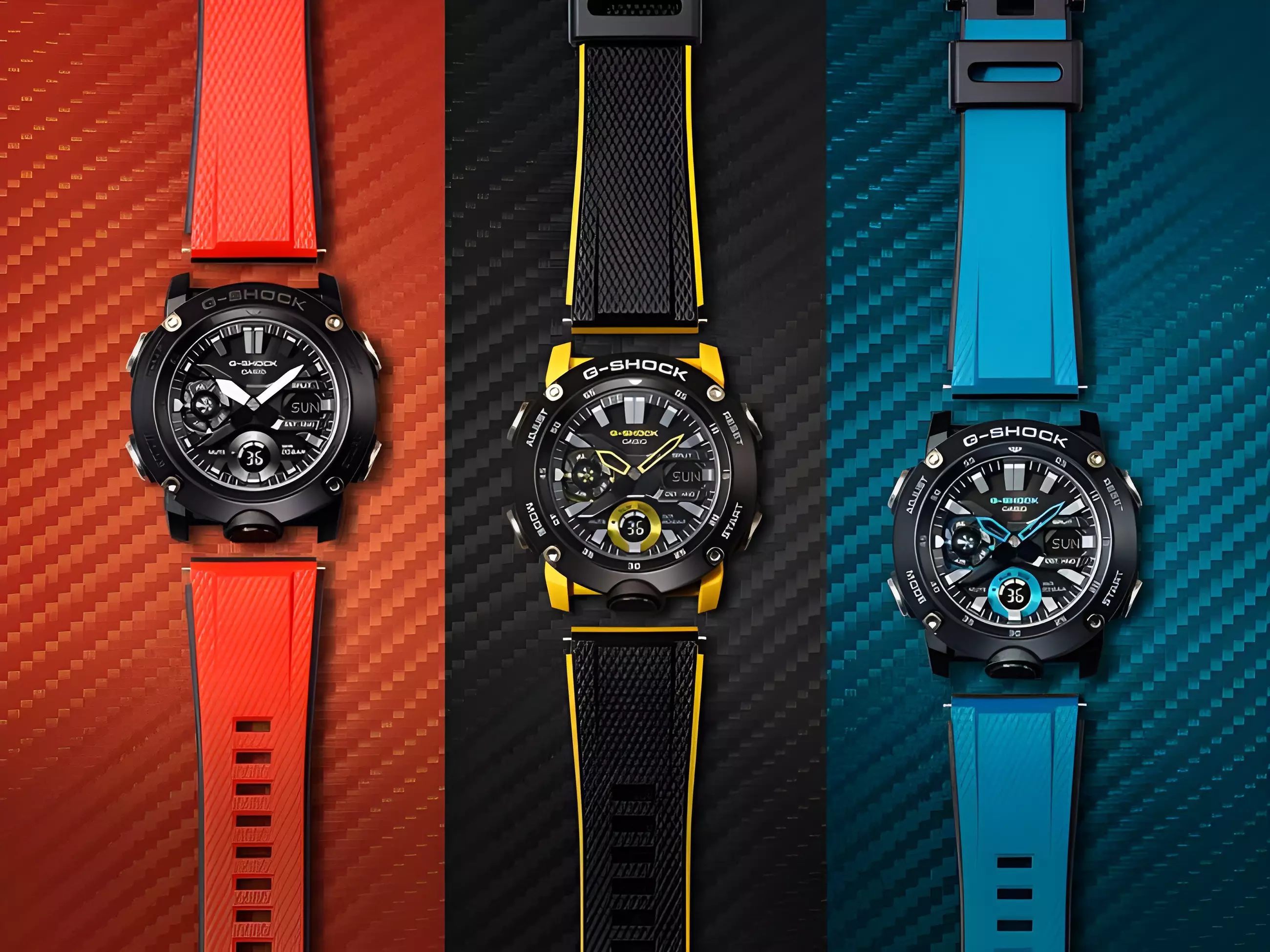 Casio G-Shock GA-2000-1A2 - Jam Tangan Analog Digital Pria - Carbon Case - Resin Strap