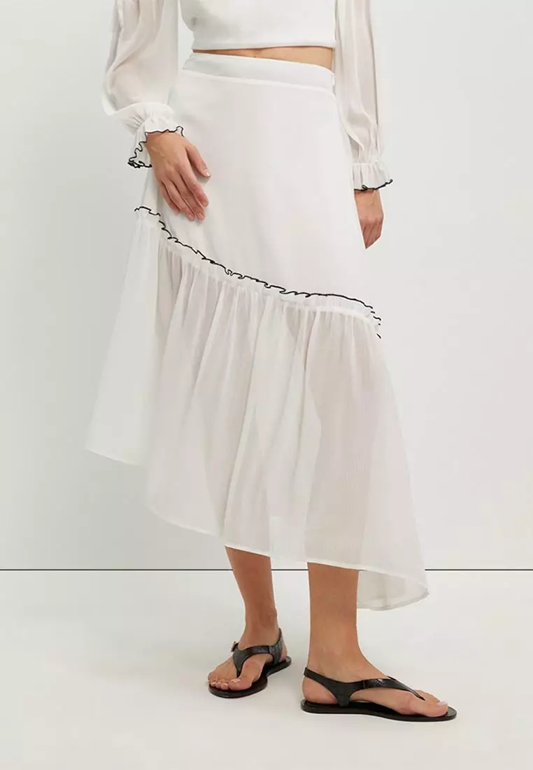 Ruffled Asymmetric Skirt