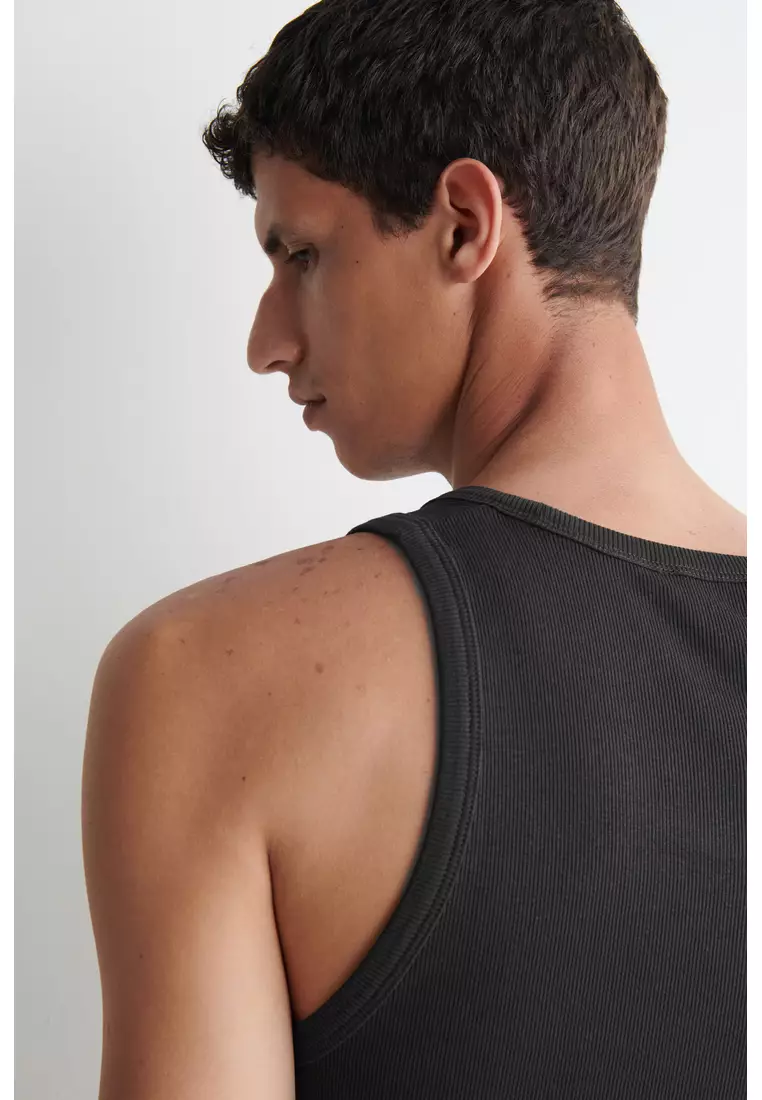 SLIM RIBBED COTTON TANK TOP