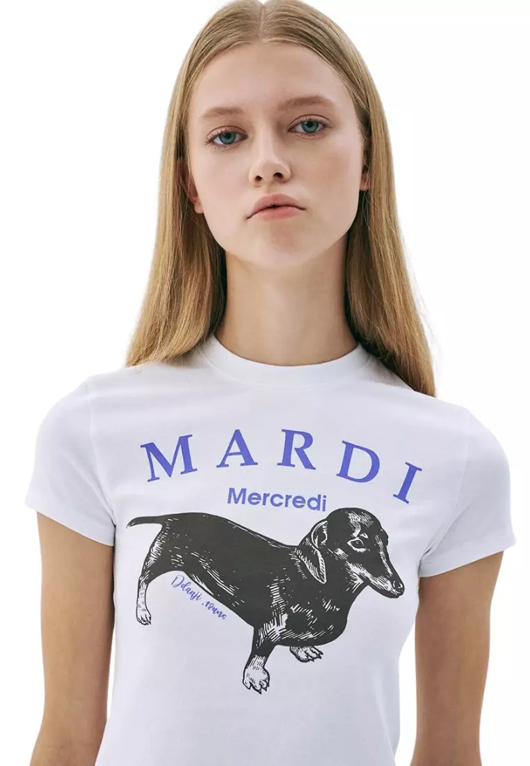 Cropped Tshirt Ddanji - White Purple