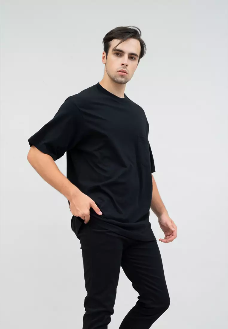 kaos oversized hitam unisex pria t shirt besar hitam tokyo houseofcuff
