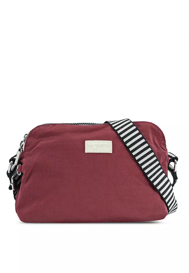 Buy BAGSTATION Crinkled Nylon Dual Zip Sling Bag 2023 Online ZALORA