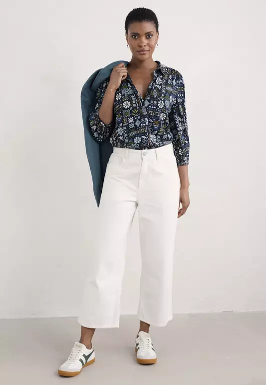 Seasalt Cornwall Navy 3/4 Embrace Shirt