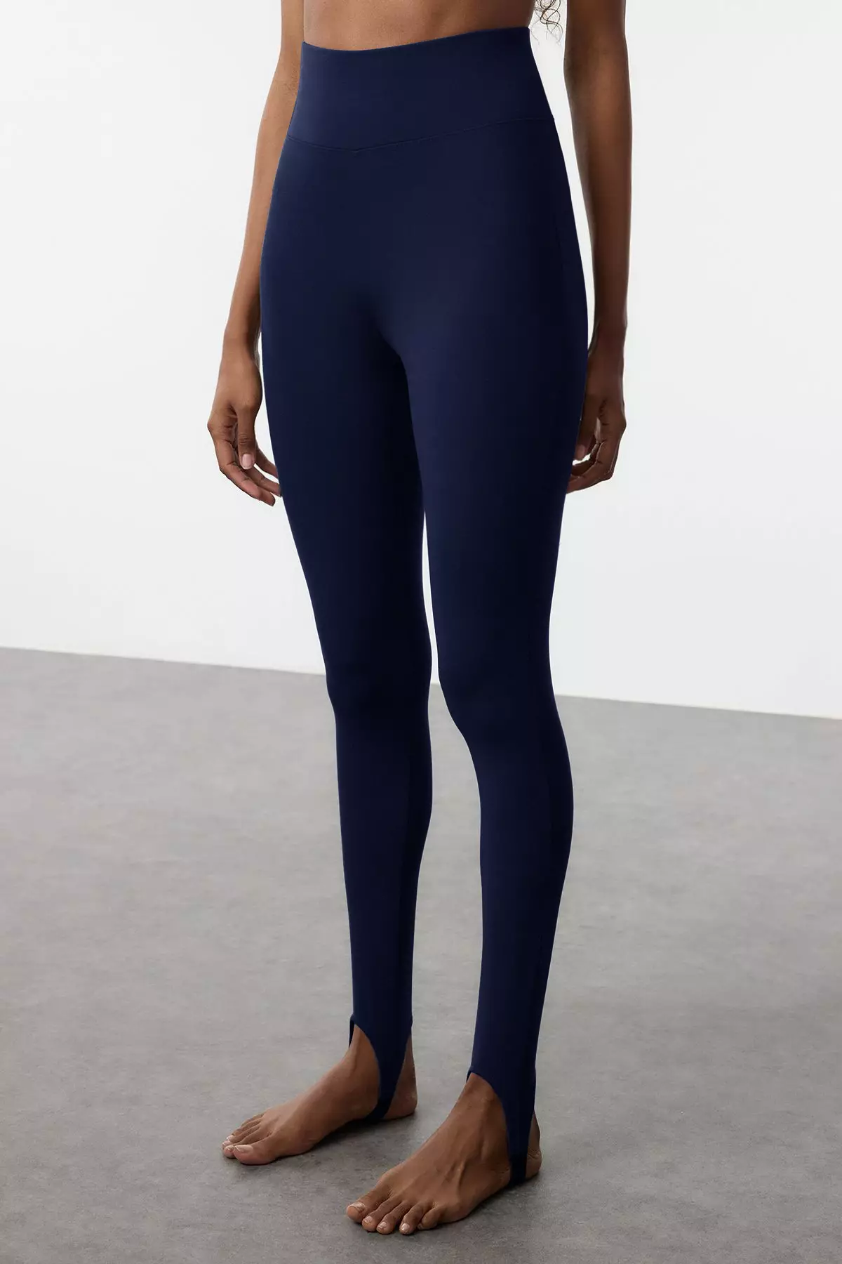 Buy Trendyol Navy Blue Brushed Soft Fabric Füzo Full Length Yoga