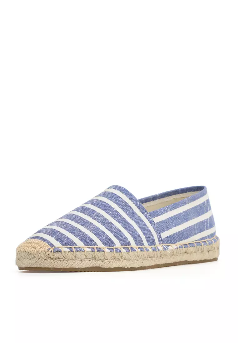 Contrast Stripes Canvas Espadrilles HB5