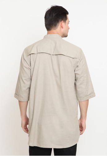 Jual ZAYIDAN Baju  Koko  Pria Muslim Zayidan Jabri Cream 