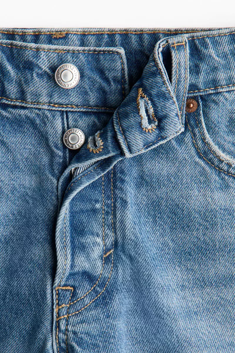 Raw-edge denim shorts