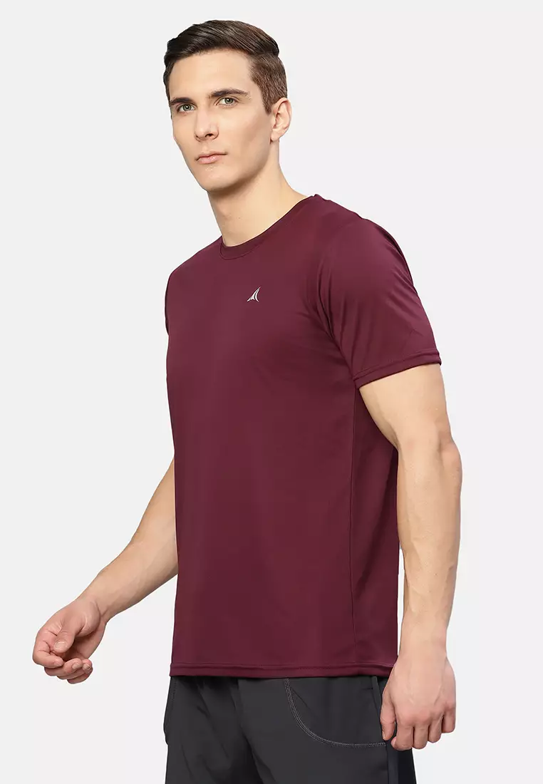Men's Maroon Essential Sports Running Tee