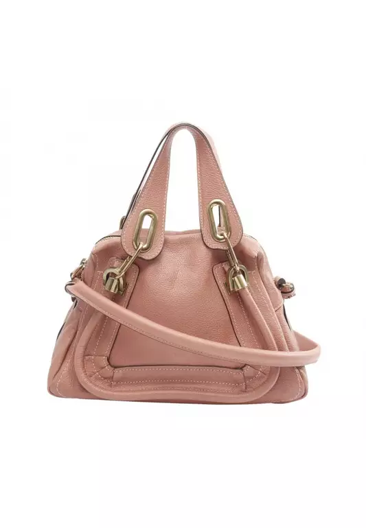 Pre-Loved Chloé Paraty Small Handbag leather Dusty pink 2WAY