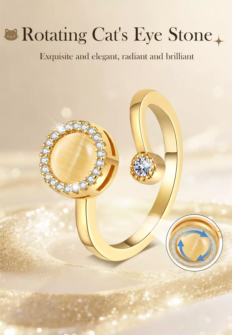 Cincin Wanita R0106 Rotatable Design Korea Fashion Free Size TitaniumPerhiasan Cincin Cewek