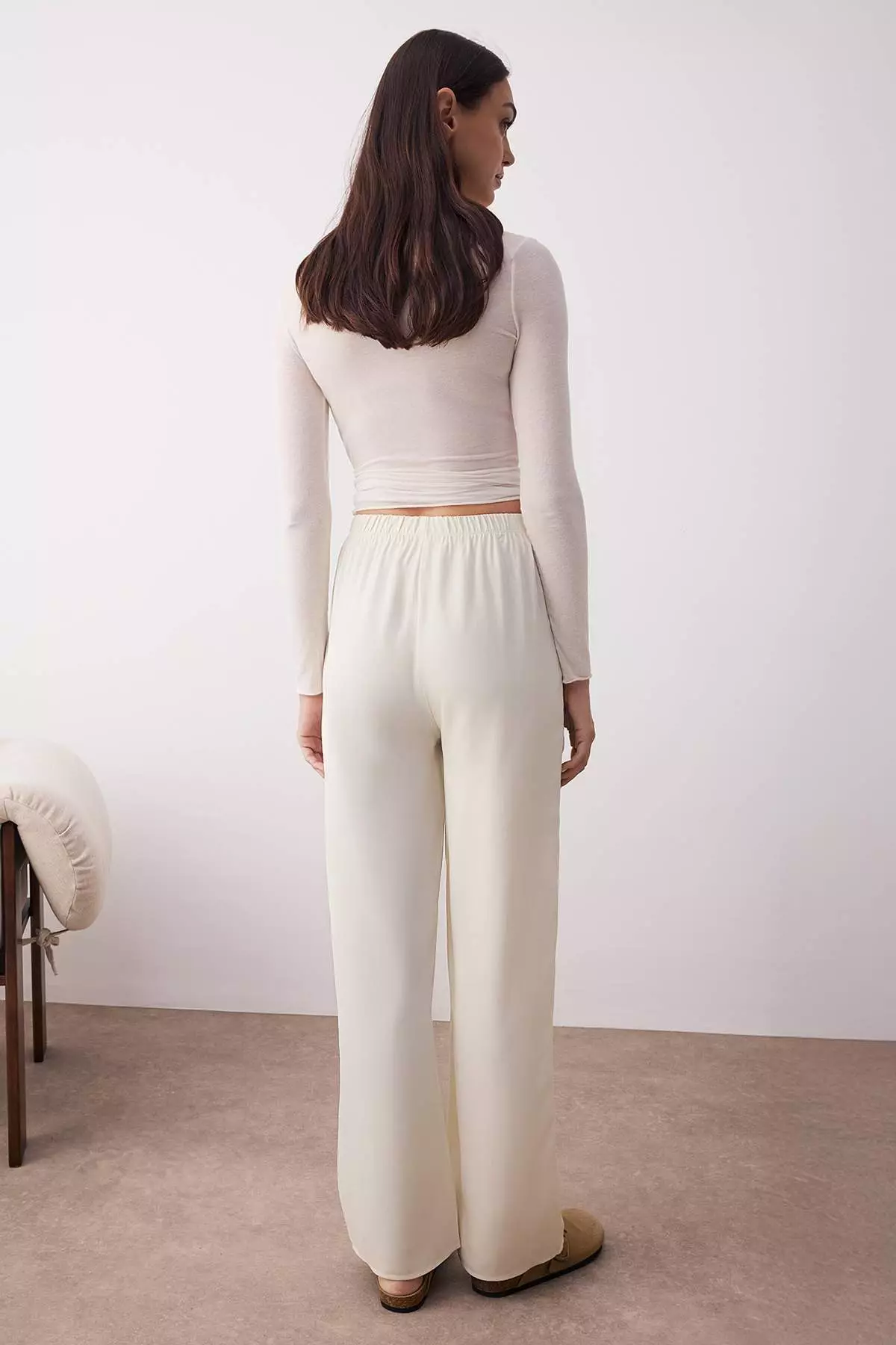 Beige-Multicolored 2-Pack Croissant Patterned Viscose Woven Pajama Bottoms