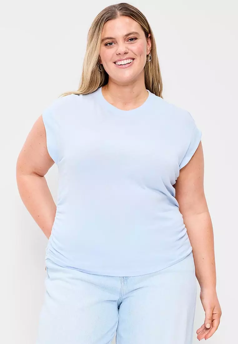 Cap-Sleeve Side-Cinch Top