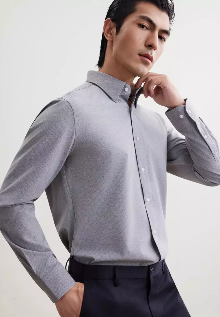 G2000 Non-Iron Dry Stretch Smart Fit Diamond Semi Solid Shirt