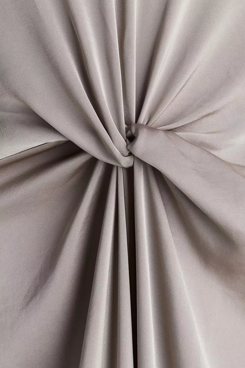 MAMA Draped knot-detail satin dress