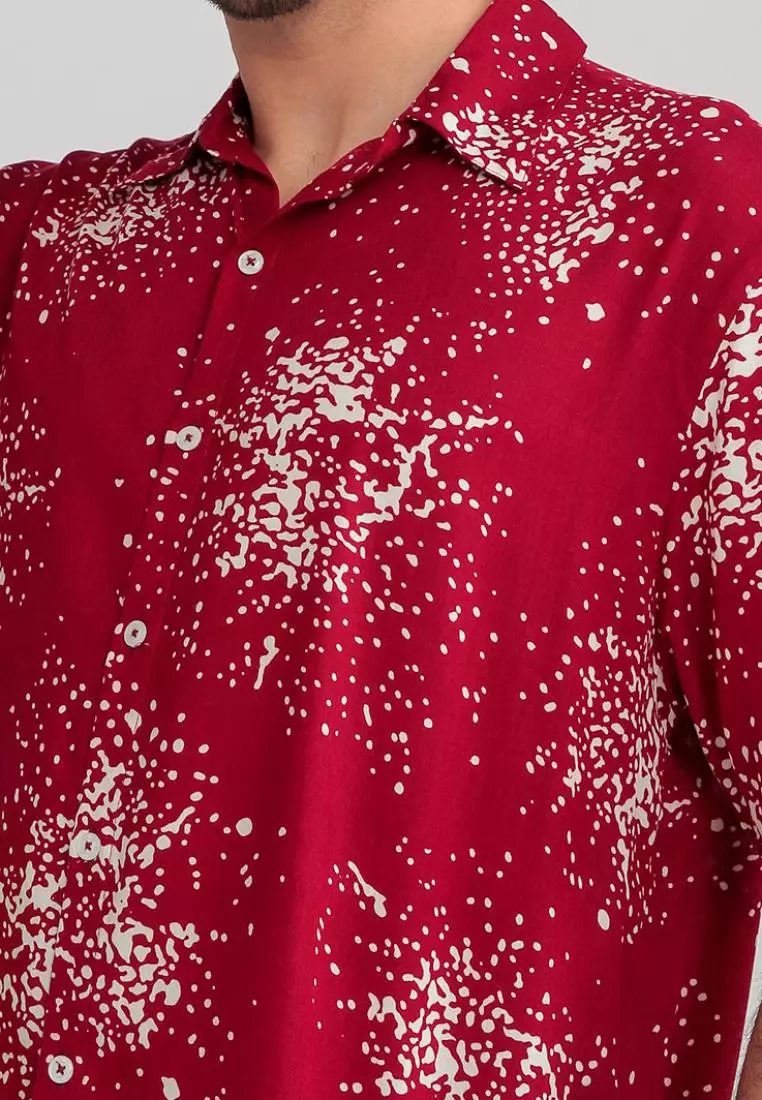 Nade Japan NTA72 Kemeja MKM Men Basic Splatter Maroon