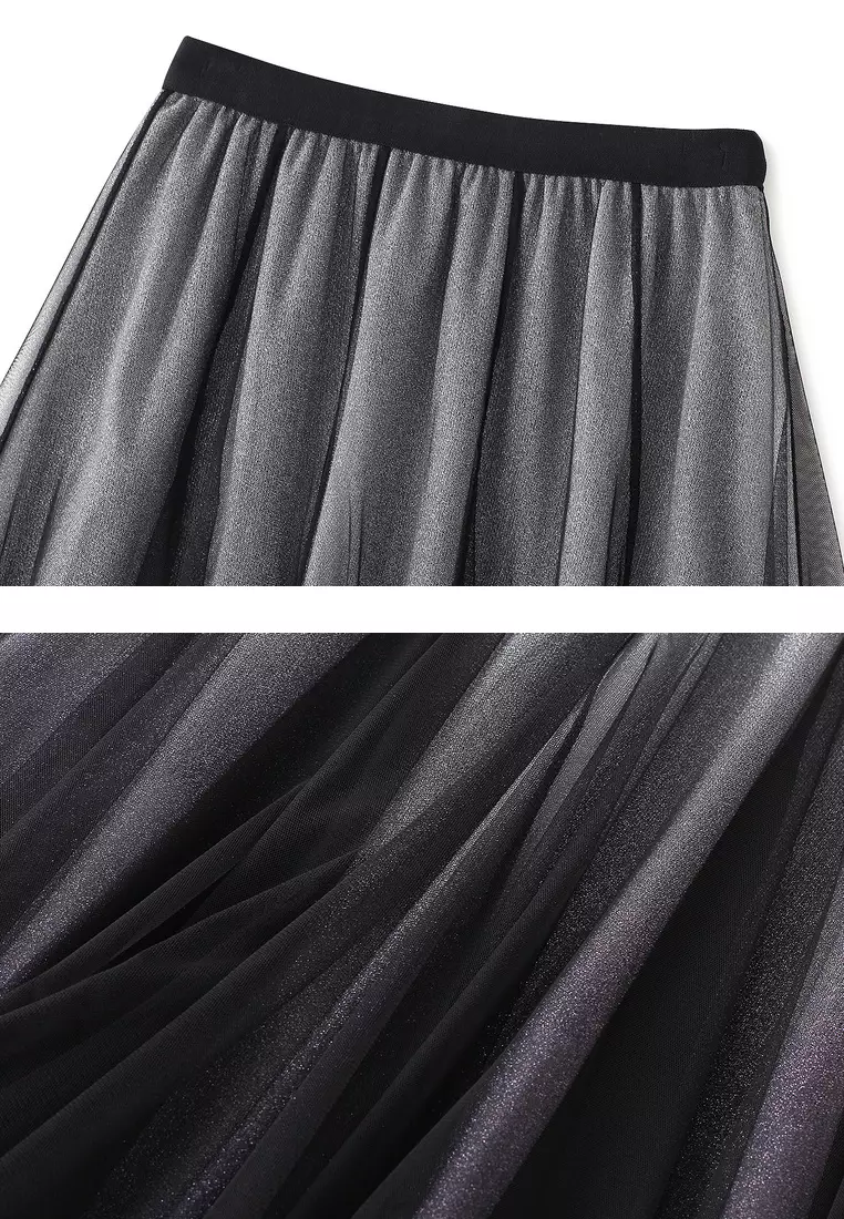 ‌Gradient Metallic Tulle Skirt AF8705