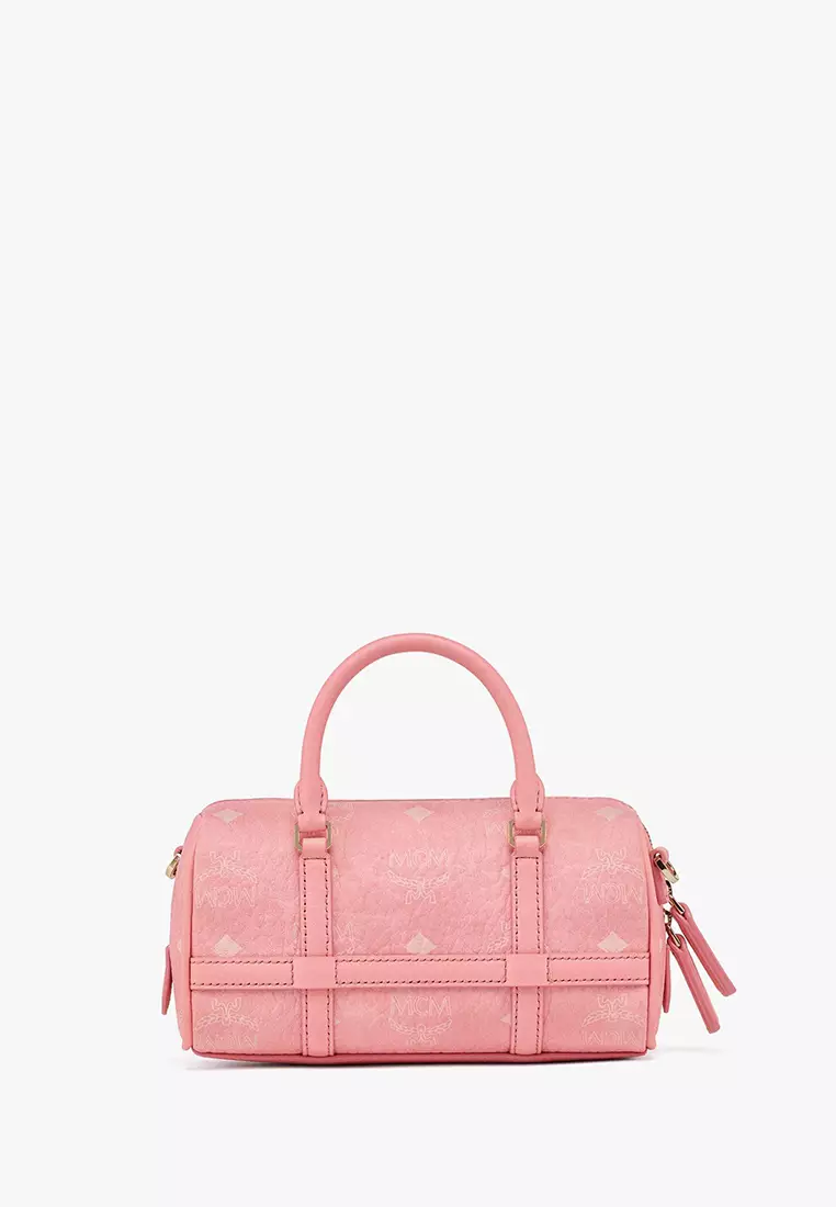 Buy MCM ESSENTIAL BOSTON BAG IN VISETOS ORIGINAL POWDER PINK Online in  Singapore