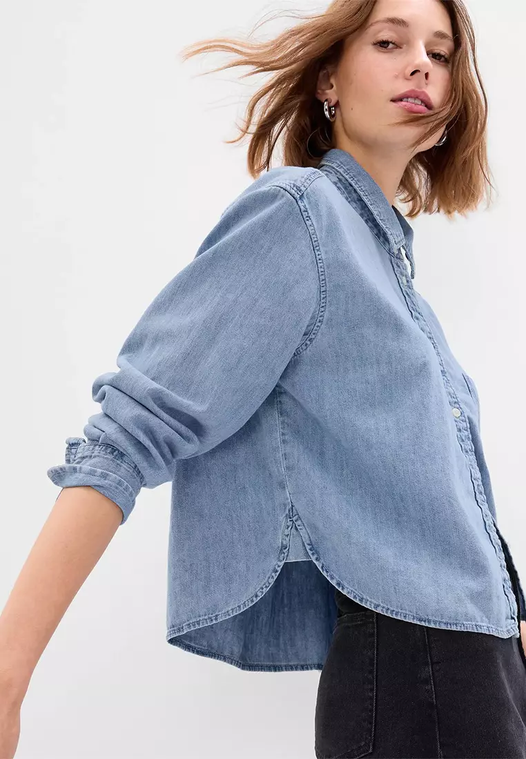 Buy Gap Cropped Denim Shirt 2023 Online | Zalora Philippines