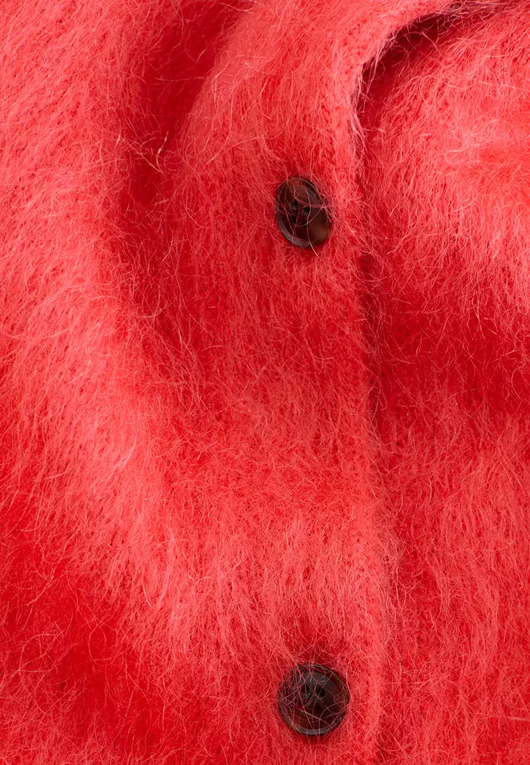 Brushed Mohair-Blend Cardigan