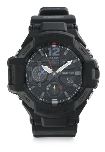 Jual G Shock Casio G Shock Jam Tangan Pria Black Resin Ga 1100 1a1dr Gravitymaster Original Zalora Indonesia