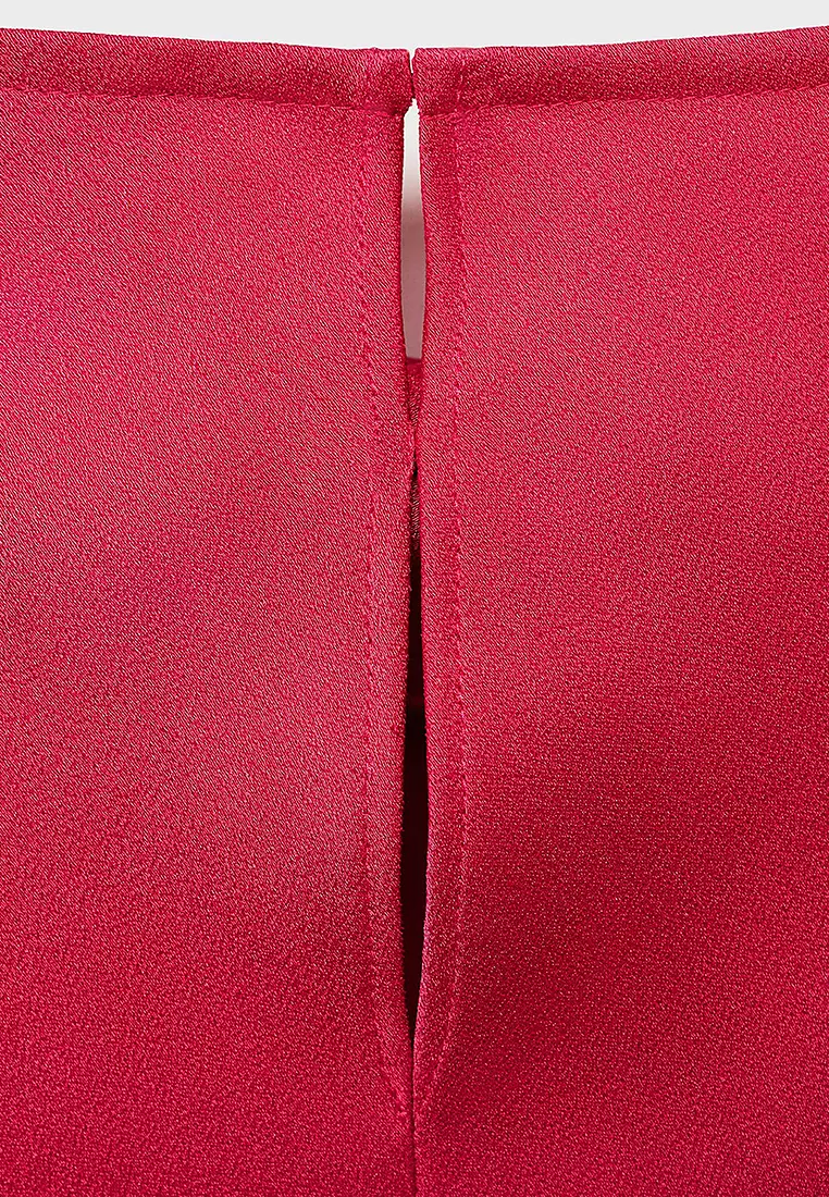 Satin Blouse With Draped Neck