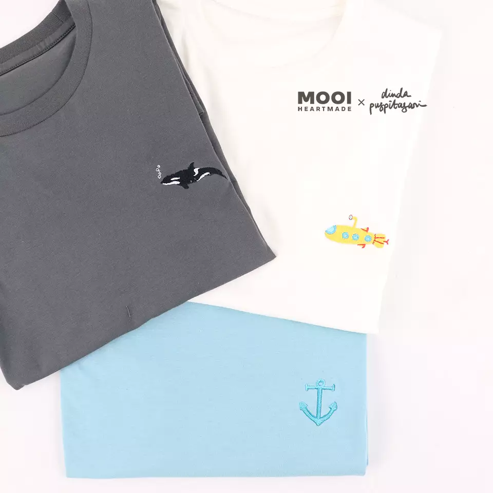 Mooi X Dinda Puspitasari Kaos Dewasa Mavel Basic T-Shirt Adult - Light Grey