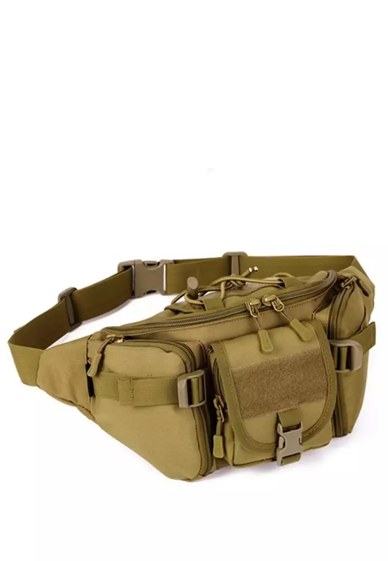 Atera Tas Pinggang Pria Waistbag Travel Adventure Big Pocket Material Durable Nylon Fabric ORIGINAL - Brown