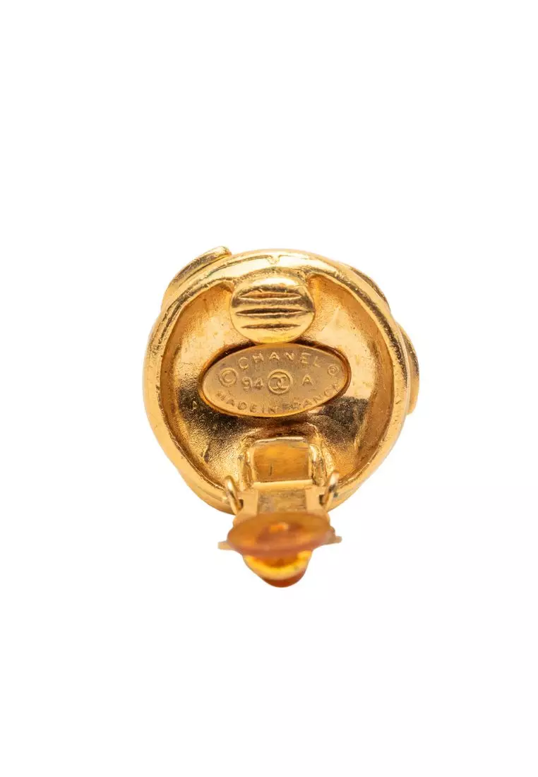 Pre-Loved Chanel Triple Cc Gold Plated Clip On Closure