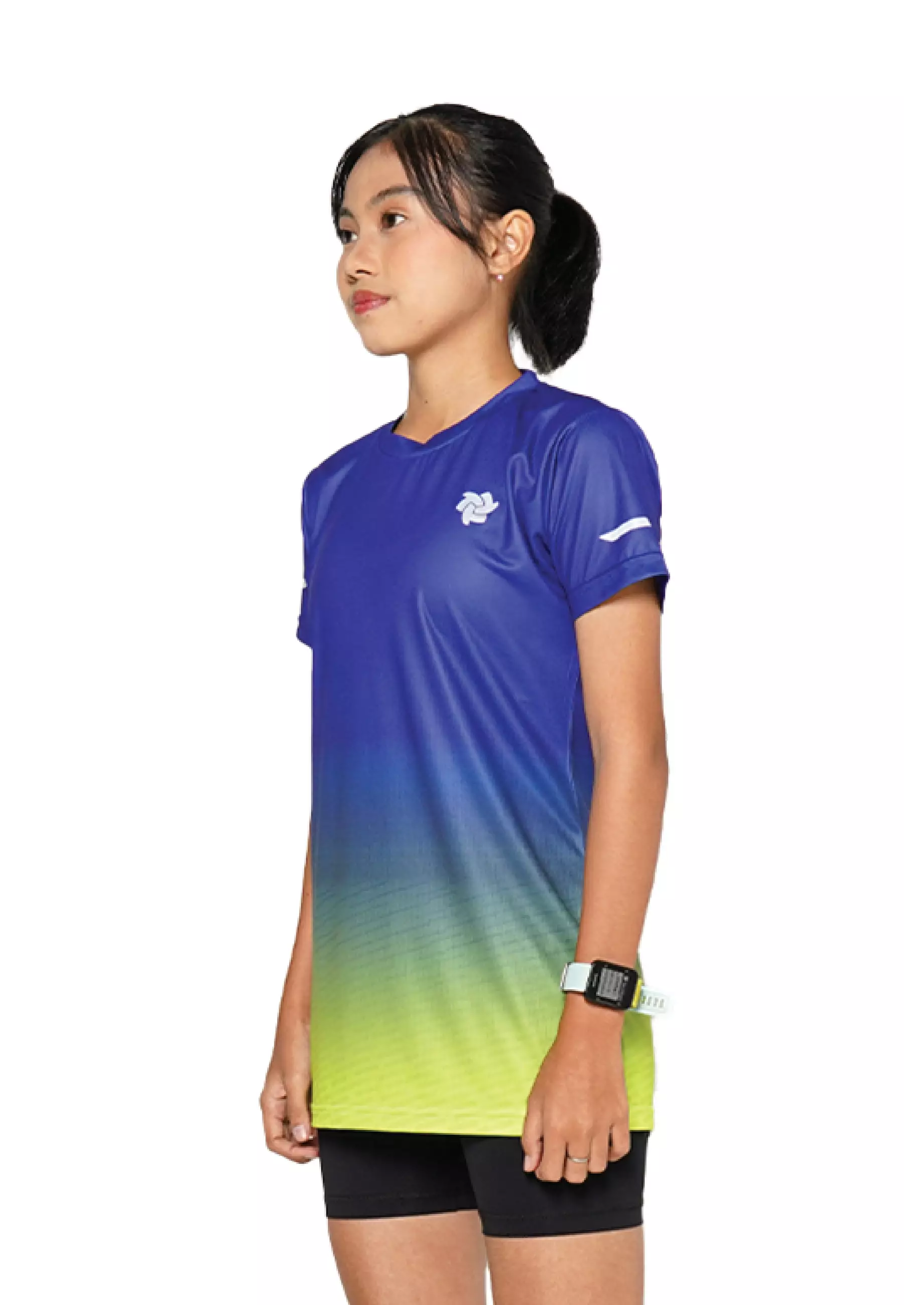 Tiento Baju Lari Ringan Jersey Running Anti UV Wanita Dry Fit Lengan Pendek Airlite Bluehollow