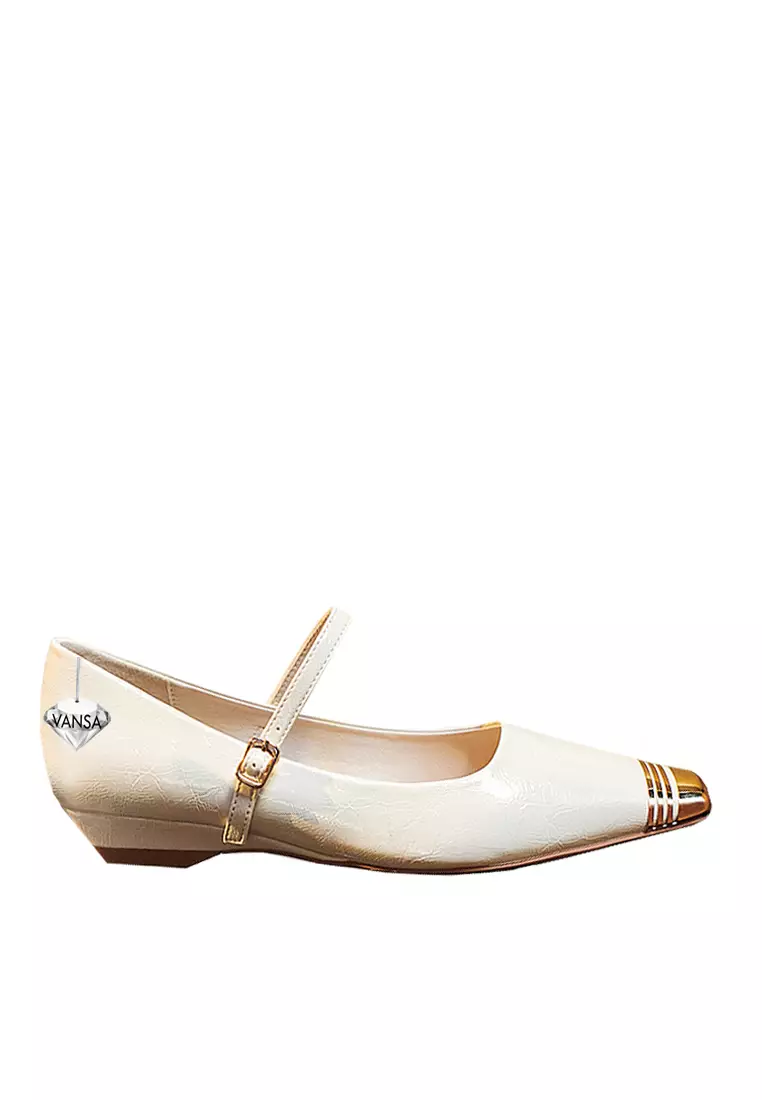Discount on Twenty Eight Shoes  shoes - SKU: VANSA Metal Hoop Buckle Flat Wedges VSW-F-3189-1