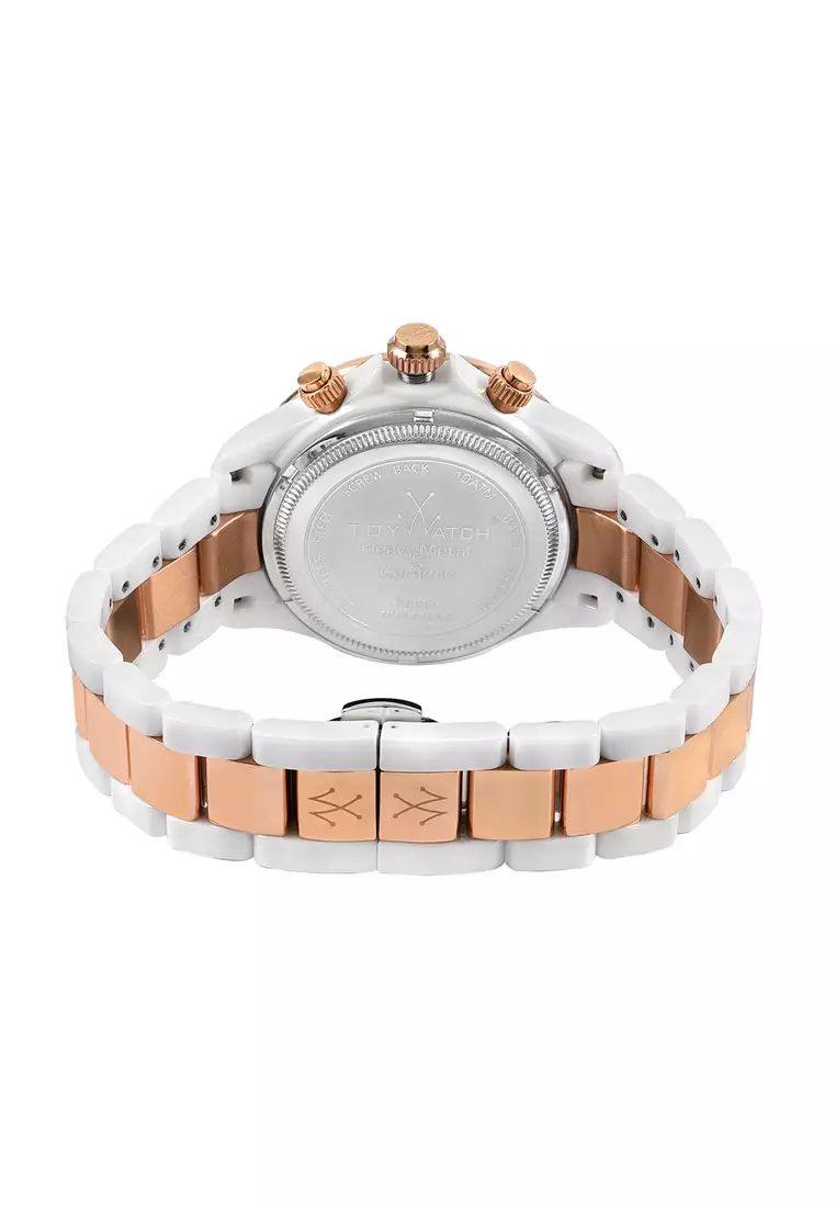 Heavy Metal Chronograph Two-Tone Rose Gold White Unisex Watch TYCHMC41WHPG