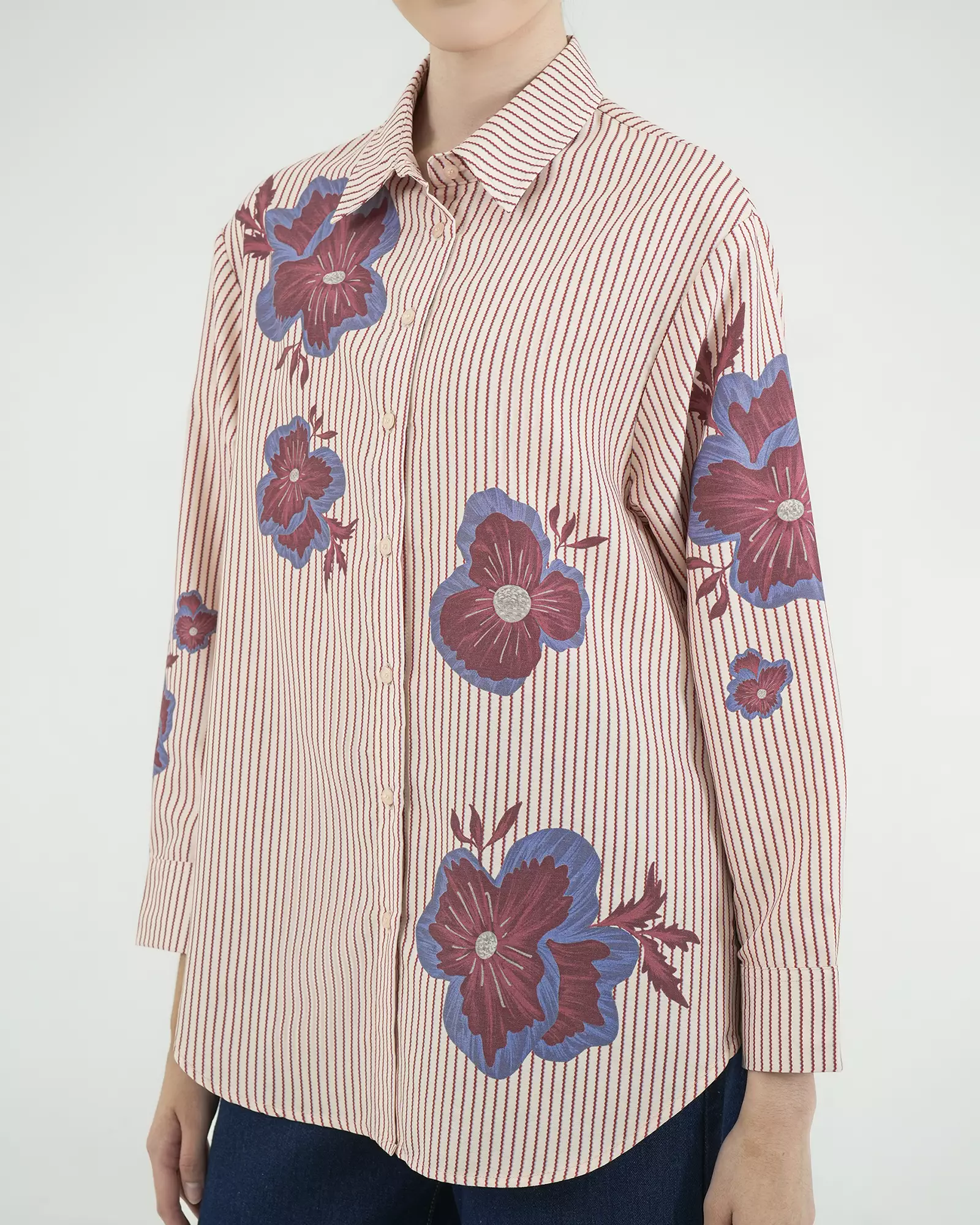 Geulis.id BOYANE SHIRT - Burgundy