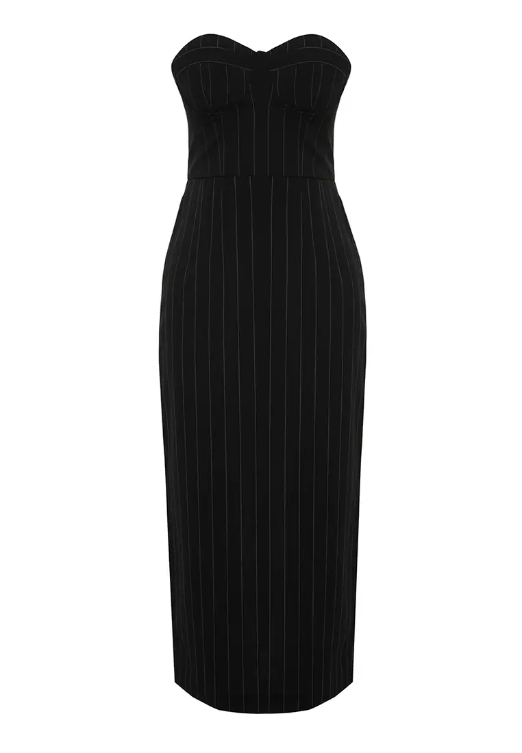 Buy Trendyol Stripe Slit Midi Dress 2025 Online ZALORA