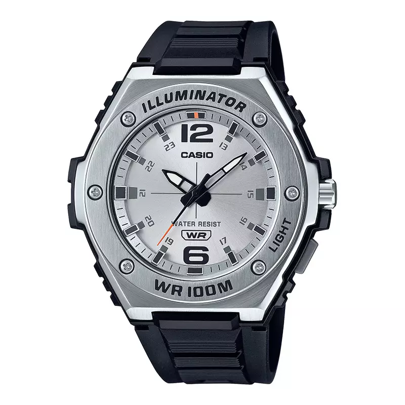 Jam Tangan Pria Casio General MWA-100H-7AVDF Illuminator Silver Dial Black Resin Band