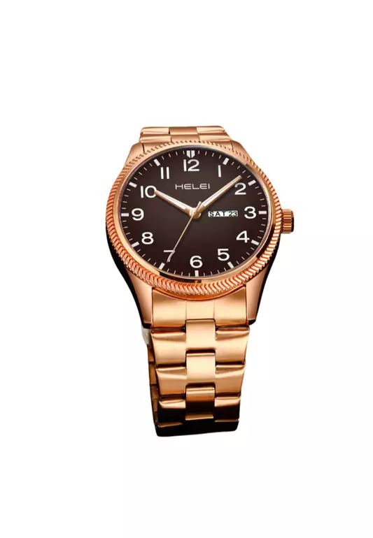 Steel Band Dual Calendar Waterproof Quartz Watch