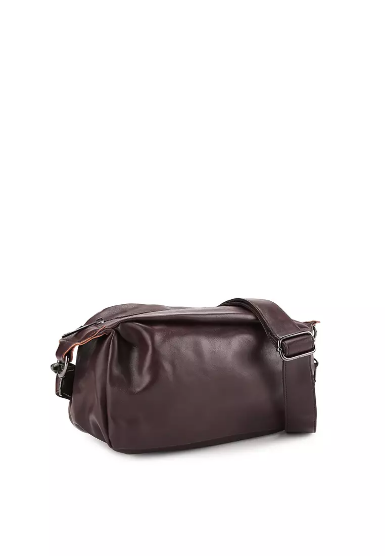 Distressed Leather Hitch Crossbody Bag