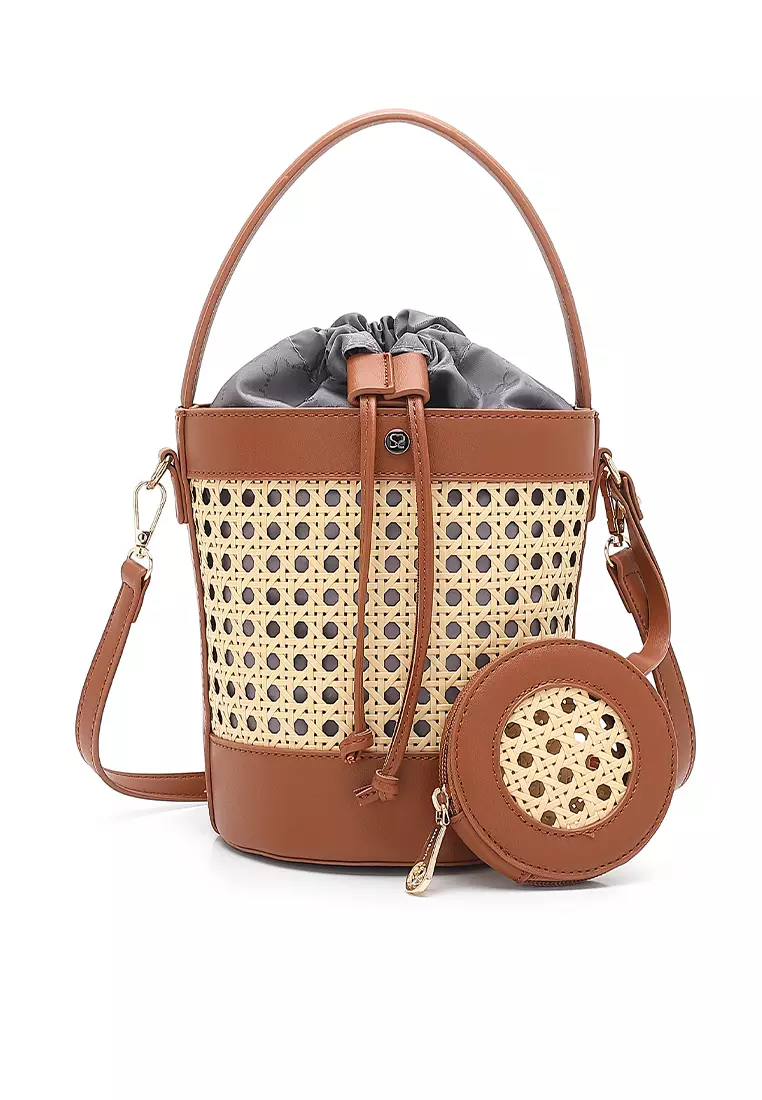 Clea Bucket Bag - Brown – Buttonscarves