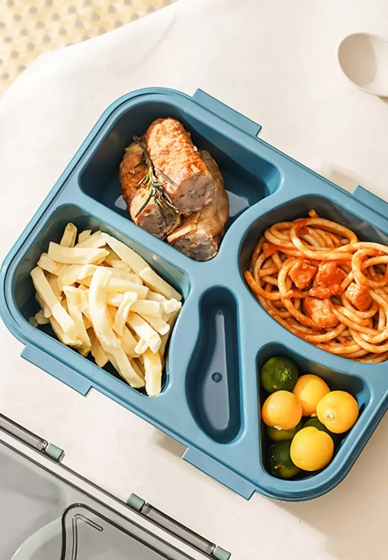 Wakakids Lunch Box Bento 5 Sekat Kotak Makan Bekal Portable BPA Free Anti Tumpah Free Sendok Hijau