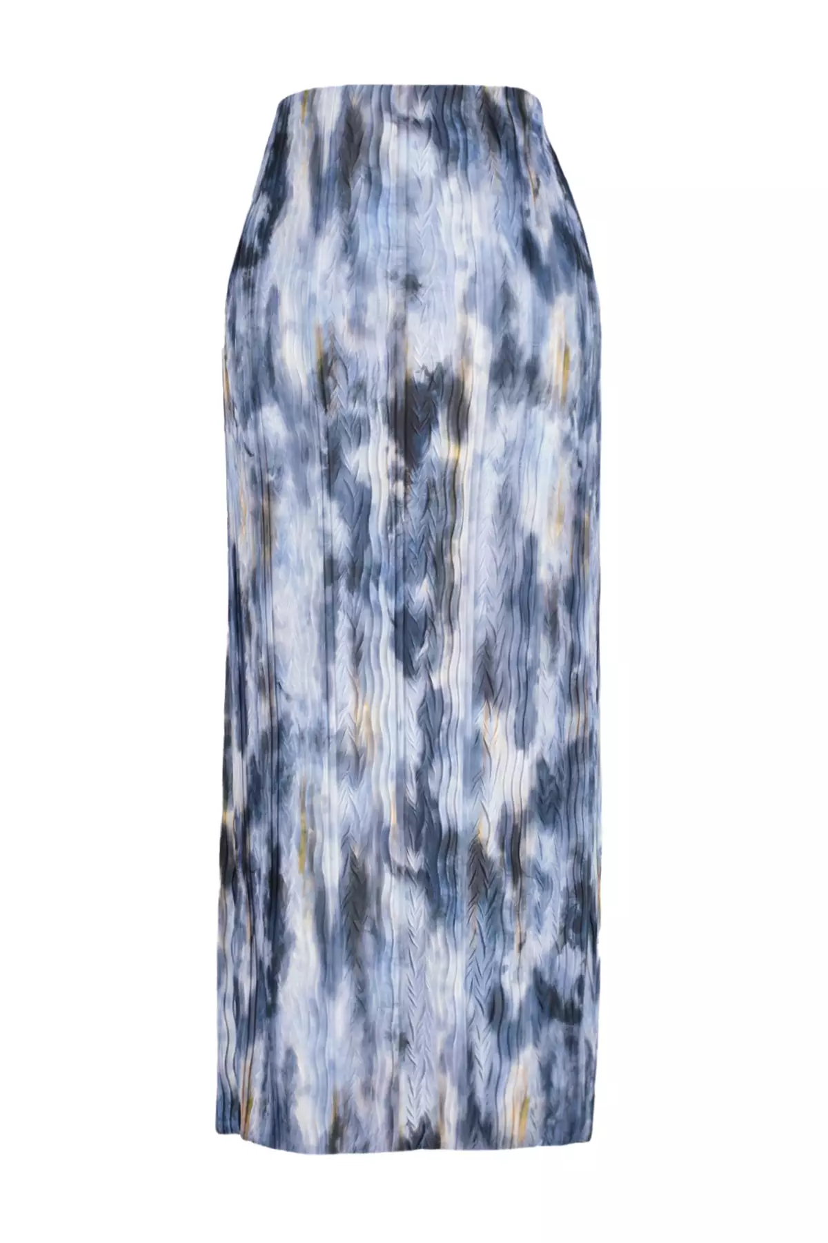 Abstract Pleated Maxi Skirt