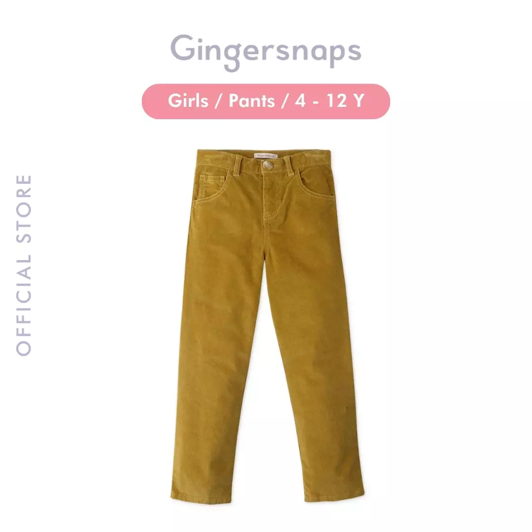 Gingersnaps Festive Retro Pants - Celana Panjang Anak Perempuan (Krem)