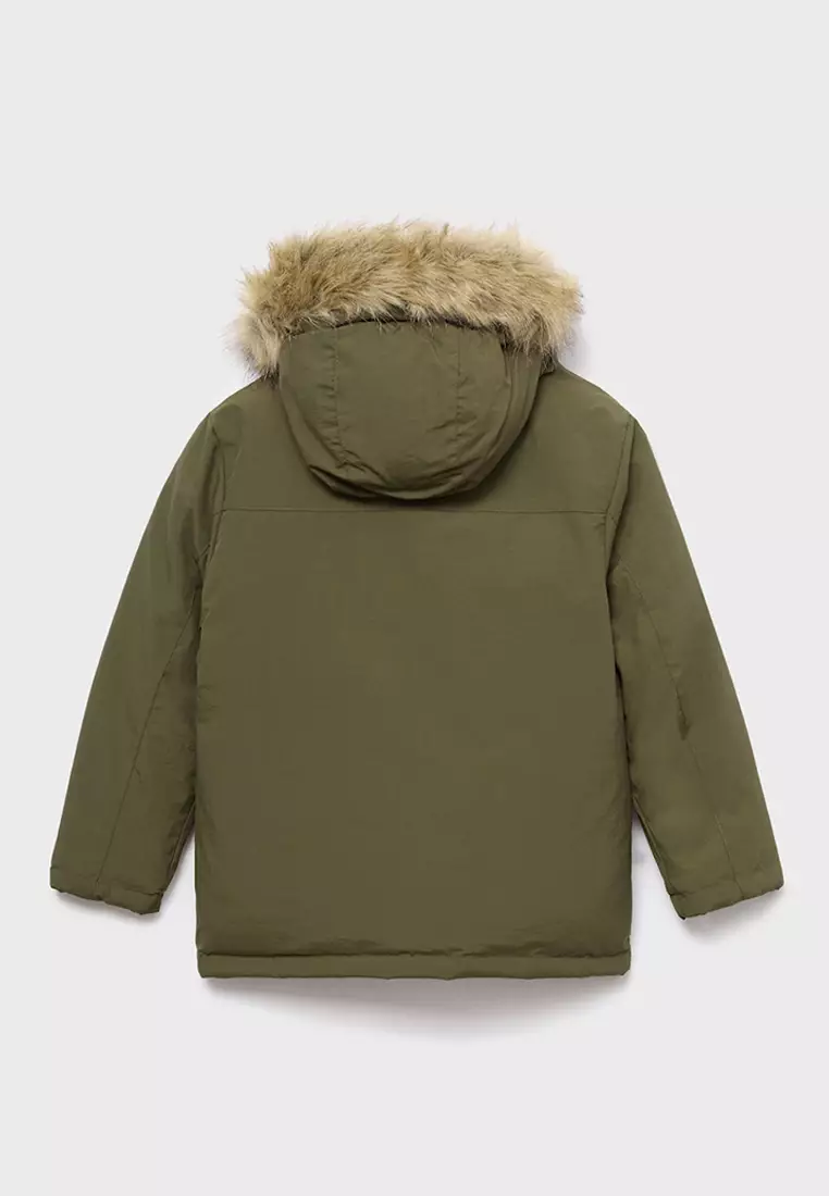 Anorak Jacket With Shearling-Effect Hood
