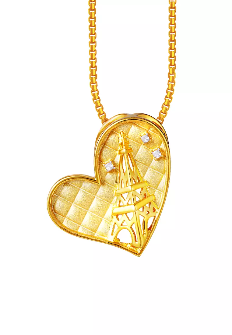 TOMEI【浪漫真爱】Romantic Love Pendant, Yellow Gold 916