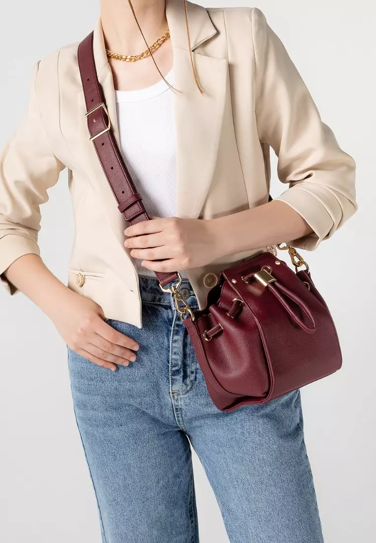 Esbucket Mini Bucket Bag - Blood Red