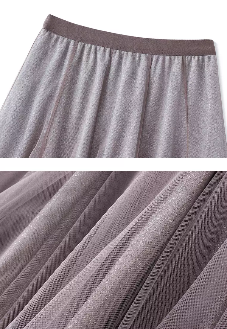‌Gradient Metallic Tulle Skirt AF8705
