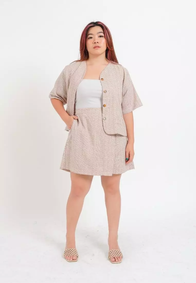 Plus Size Set Blazer Hye Ri Cream