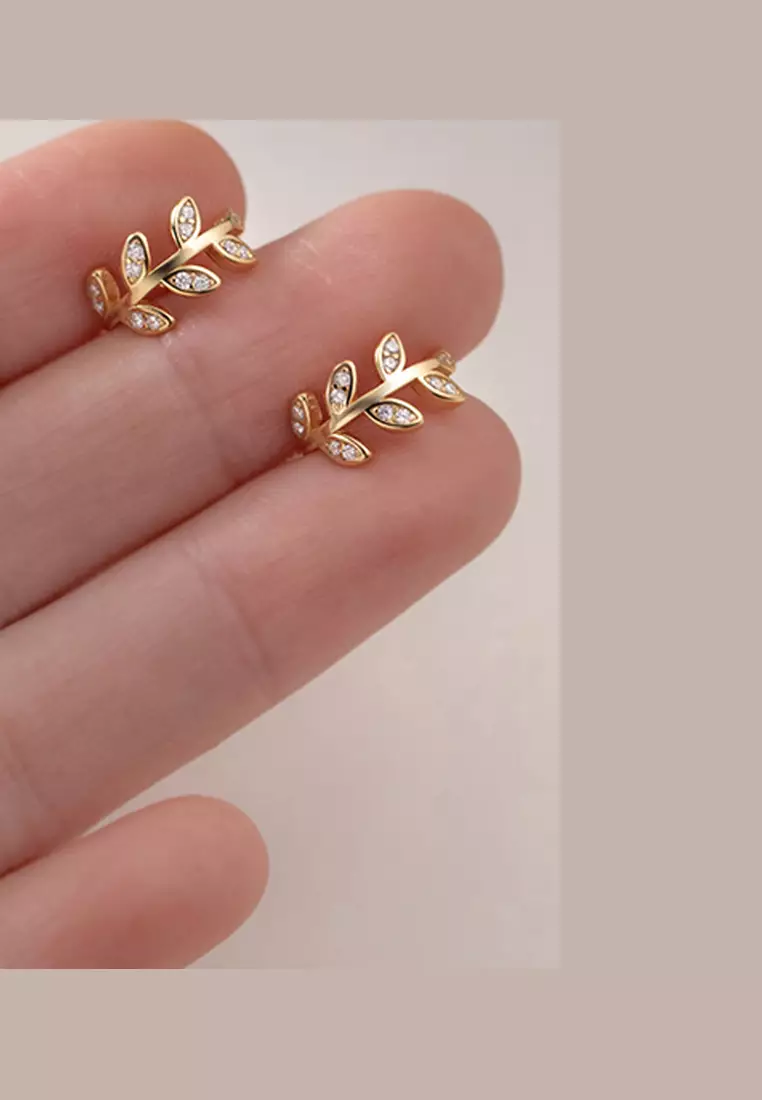 925 Silver Leaf Design Ear Cuff JW AR-G6601